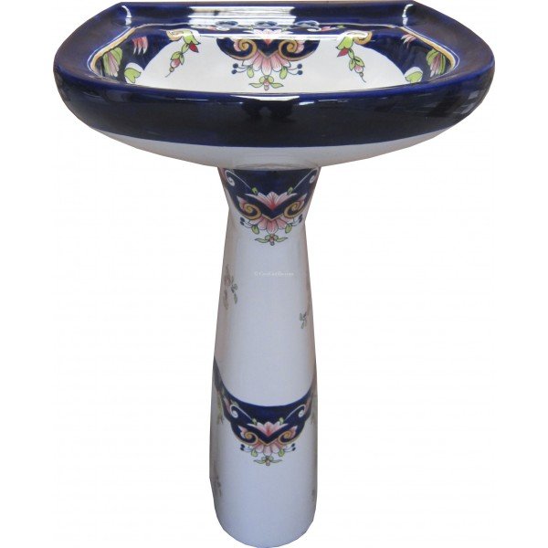 Mexican Talavera Pedestal Sink Claridad